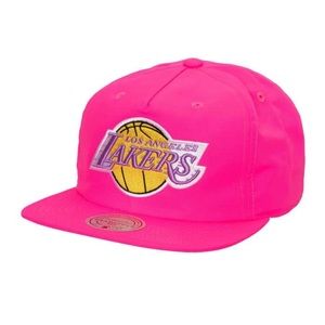 Mitchell & Ness Los Angeles Lakers Neon Pink Nylon Snapback HWC